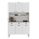 Ver imagem 3 de Kit de Cozinha Compacta 120cm em Aço Branco Retrô