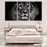 Quadro Decorativo Preto E Branco Leão Decoração Quarto - 2