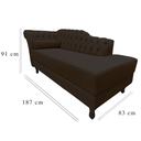 Ver mais imagens de Recamier Decorativo Divã Styllus Lado Direito Suede Marrom