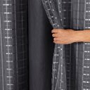 Ver imagem 2 de Cortina Daily Varão 1,5m Blackout PVC com Voil Xadrez 2,00MX1,40m Sala Quarto Preto