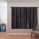 Ver imagem 1 de Cortina Daily Varão 1,5m Blackout PVC com Voil Xadrez 2,00MX1,40m Sala Quarto Preto