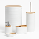 Ver imagem 2 de Kit para Banheiro Linea com Lixeira 5 Peças - Jolitex Mek - Linea Branco