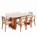 Ver imagem 3 de Conjunto Sala de Jantar 1 Mesa Oval Tali 210cm 8 Cadeiras Miriti CabeCasa MadeiraOriginals