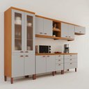 Ver imagem 2 de Cozinha Completa Modulada Florença 100% MDF com 2 Balcões 11 Portas e 6 Gavetas
