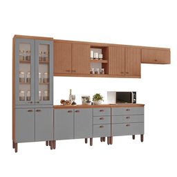 Cozinha Completa Modulada Tuboarte Ágata 100% MDF com 2 Balcões 11 Portas e 6 Gavetas - 4