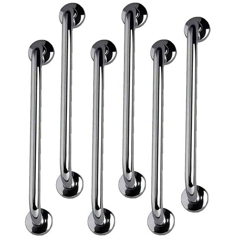 Barra de Apoio 40cm Alça Aço Inox Kit 6 Unidades Gestante Idoso Criança Cadeirante Acessibilidade Ba