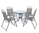 Ver imagem 2 de Conjunto Mesa Cadeiras Guarda Sol Jardim Piscina Marrom Kala