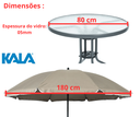 Ver imagem 4 de Conjunto Mesa Cadeiras Guarda Sol Jardim Piscina Marrom Kala