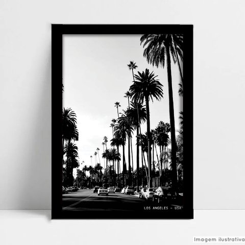Quadro Decorativo Monumento Cidade Los Angeles em Moldura Caixa Tacolado Moldura Caixa 3cm Madeira C