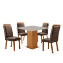 Ver imagem 1 de Mesa de Jantar Loren 90cm Tampo MDF Canto Reto com 4 Cadeiras Lorena