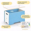 Ver imagem 3 de Bau Organizador Brinquedos Madeira Grande 2 em 1 Vira Banquinho Estante Porta Treco Infantil Caixa o