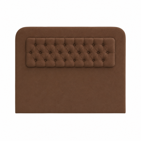 Cabeceira King 195cm Capitonê Suede Madeira Maciça Moderna:marrom