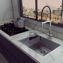 Ver imagem 5 de Cuba Pia Gourmet Quadrada 70X40 C/Válvula Embutir Escorredor