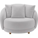 Ver imagem 5 de Kit 02 Poltronas Decorativas Base Fixa Pés Madeira Witta M03 Veludo Cinza - Lyam Decor
