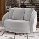 Ver imagem 6 de Kit 02 Poltronas Decorativas Base Fixa Pés Madeira Witta M03 Veludo Cinza - Lyam Decor