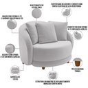 Ver imagem 7 de Kit 02 Poltronas Decorativas Base Fixa Pés Madeira Witta M03 Veludo Cinza - Lyam Decor
