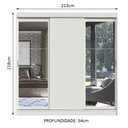 Ver imagem 3 de Guarda-Roupa Casal Madesa Istambul 3 Portas de Correr com Espelhos 3 Gavetas Branco Cor:Branco