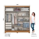Ver imagem 4 de Guarda Roupa Solteiro BE304 2 Portas Correr 3 Gavetas MDP Cinamomo-Off White Briz Móveis