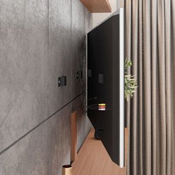 Bancada Suspensa 180cm com Prateleira e Suporte para TV até 60 Pol. Easy H01 Preto/Nature - Mpozenat - 2