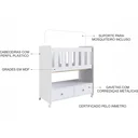 Ver imagem 4 de Mini Berço 2 Gavetas com Colchão Moisés Branco