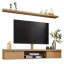 Ver imagem 3 de Bancada Suspensa 180cm com Prateleira e Suporte para Tv até 60 Pol. Easy H01 Freijó - Mpozenato