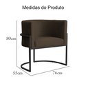 Ver imagem 7 de Poltrona Luana Requinte Base Preta Veludo Cores - DS Estofados Marrom