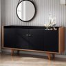 Buffet 4 Portas 2 Gavetas Melodia Preto e Nature 160cm - 2
