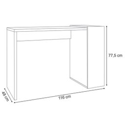 Mesa para Computador Escrivaninha 116cm Connection H01 Freijó - Mpozenato - 4 Mesa para Computador Escrivaninha 116cm Connection H01 Freijó - Mpozenato - 4