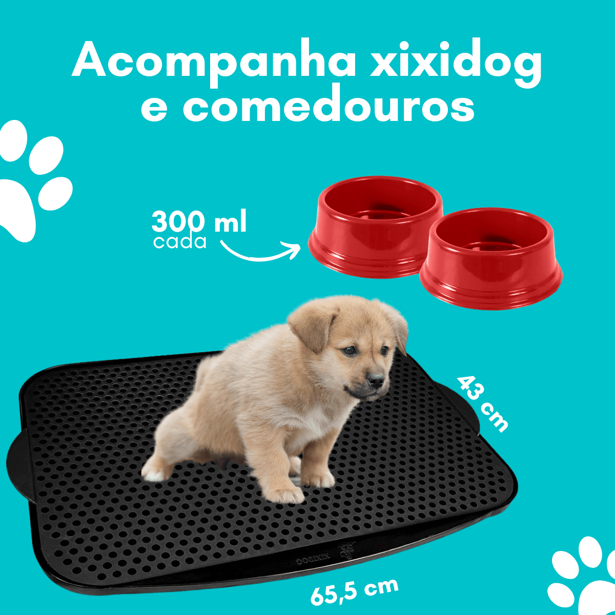 Kit Pet Xixi Dog Cama Cachorro M 57X37 Não Mexa Meu Cantinho - 5