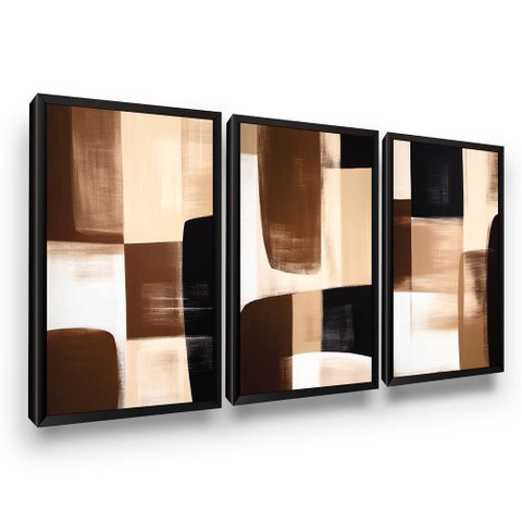 Quadros Decorativos Abstrato Sala Quarto Cozinha 3 Pçs