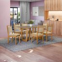 Ver imagem 2 de Conjunto Sala de Jantar Lina em Madeira Maciça 6 Cadeiras Boucle Bege