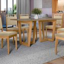 Ver imagem 6 de Conjunto Sala de Jantar Lina em Madeira Maciça 6 Cadeiras Boucle Bege