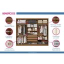 Ver imagem 7 de Guarda Roupa Casal 6 Portas e 3 Gavetas T580 Canela/Off White - Kappesberg