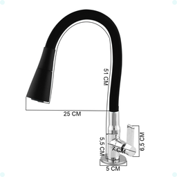 Torneira Gourmet Cozinha Bancada Pia Metal Flexível Jato Duas Funções 1/4 de Volta Ictus Metais Únic - 2