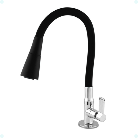 Torneira Gourmet Cozinha Bancada Pia Metal Flexível Jato Duas Funções 1/4 de Volta Ictus Metais Únic