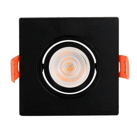 Spot de Embutir Quadrado Preto para Lâmpada Dicroica Mr16