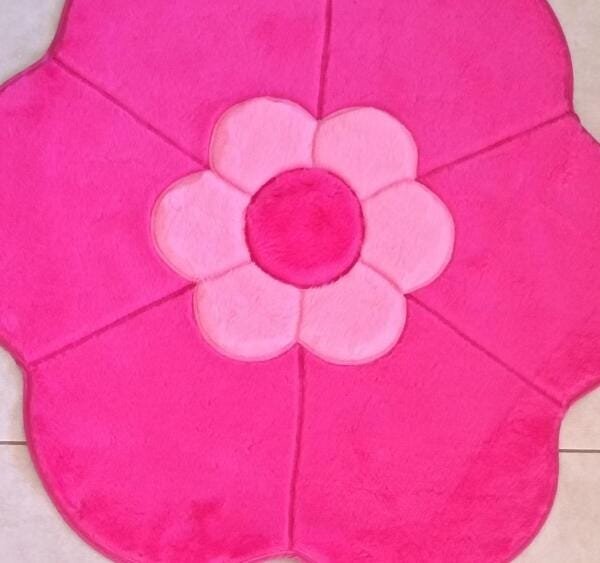 Tapete Flor Formato Decoração Menina Rosa Bebe e Pink - 3