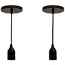Kit 2 Lustres Pendente Balcão Cozinha Americana Preto Fosco - 1