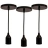 Kit 3 Lustres Pendente Balcão Cozinha Americana Preto Fosco - 1
