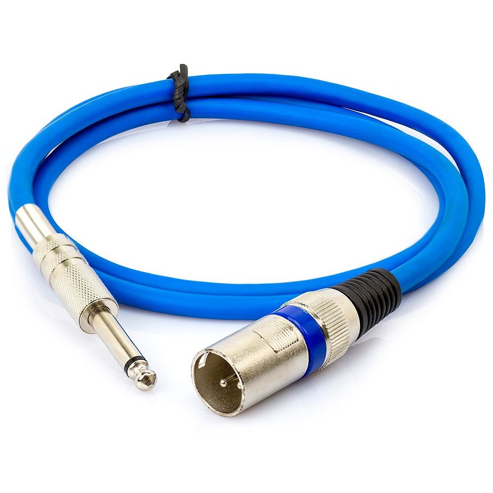 Cabo P10 para Xlr Macho Azul Mono - 2 Metros