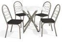 Ver imagem 2 de Conjunto Sala de Jantar Mesa com 4 Cadeiras Estofadas 683 Kappesberg Crome Niquel/tecido Sintético P