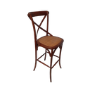 Ver imagem 1 de Banqueta Katrina Paris com Encosto em X e Assento Fixo em Rattan Natural - Cor Castanha