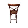 Banqueta Katrina Paris com Encosto em X e Assento Fixo em Rattan Natural - Cor Castanha - 2