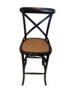 Ver imagem 2 de Banqueta Katrina Paris com Encosto em X e Assento Fixo em Rattan Natural - Cor Preta