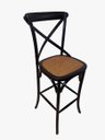 Ver imagem 1 de Banqueta Katrina Paris com Encosto em X e Assento Fixo em Rattan Natural - Cor Preta