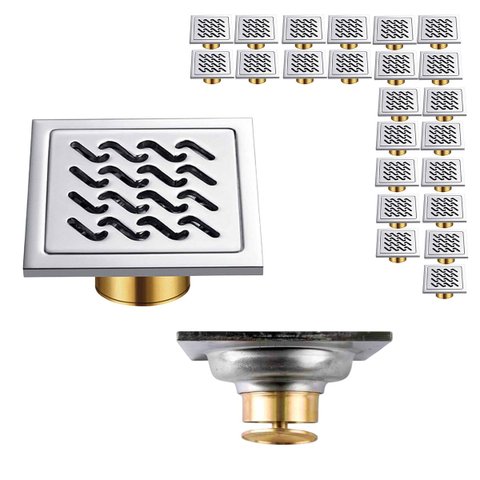 Ralo Inox Kit 23 Uni 10x10 Anti Odor Varanda Higienico Casa Inseto Lavabo Lavanderia Quintal Banheir