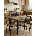 Ver imagem 2 de Kit 4 Cadeiras de Jantar ou Cozinha Tubular Preto Bless Tubo 1" Suede Bege Epóxi Premium