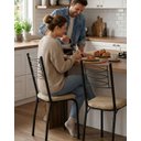 Ver imagem 3 de Kit 4 Cadeiras de Jantar ou Cozinha Tubular Preto Bless Tubo 1" Suede Bege Epóxi Premium