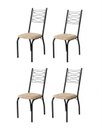 Ver imagem 4 de Kit 4 Cadeiras de Jantar ou Cozinha Tubular Preto Bless Tubo 1" Suede Bege Epóxi Premium