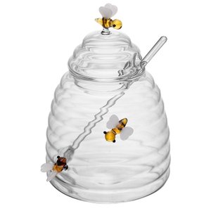 Açucareiro de Vidro Borossilicato com Colher e Tampa Lovely Bee 470ml